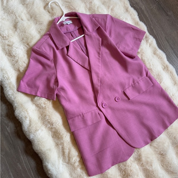 Pomelo brand Women's Pink Short Sleeve Blazer ( size S ) - Picture 11 of 15